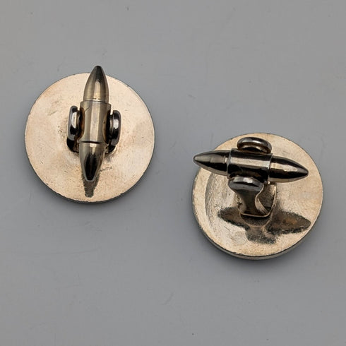 英國復古韋奇伍德 (Wedgwood) 男士浮雕鍍金袖扣(帶錶殼)